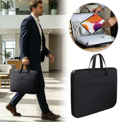 Laptop Case Sleeve with Handle,Spacious Laptop Bag with Pocket,Laptop Sleeve for Laptop Tablet Man Woman - color: Black