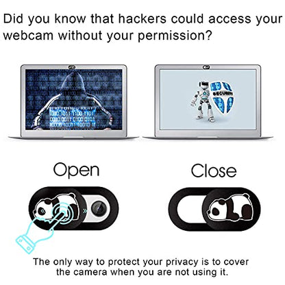 SIREG Webcam Cover Slide Ultra Thin - Cute Panda Web Camera Cover fits Laptop,Tablet,Computer, Smartphone, Protect Your Privacy and Security,Strong Adhesive