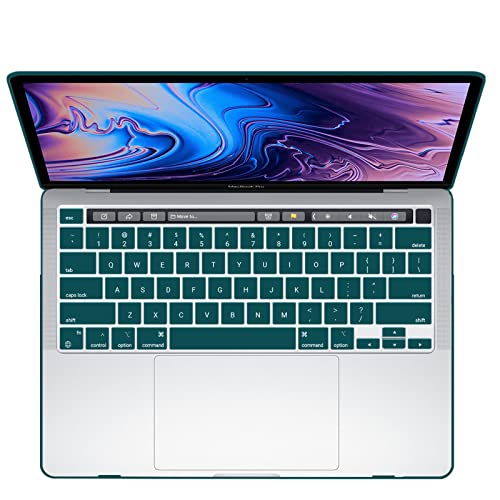 IBENZER Compatible with MacBook Pro 13 Inch Case M2 M1 2026 2025 2024 2023 2022 A2338 A2289 A2251 A2159 A1989 A1706 A1708, Hard Shell Case & Keyboard Cover for Mac Pro 13, Quezhal Green, T13QUGN+1 - color: Quezhal Green