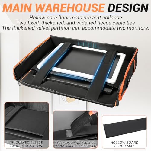 27-32 Inch Monitor Carrying Case,Padded TV Travel backpack -12MM Thick Full Wrap, 32 inch Monitor Bag Hold Up to 2 LCD Screens/TVs,4 Ways to Carry,Multiple Pockets for Keyboard,Mouse,Accessories