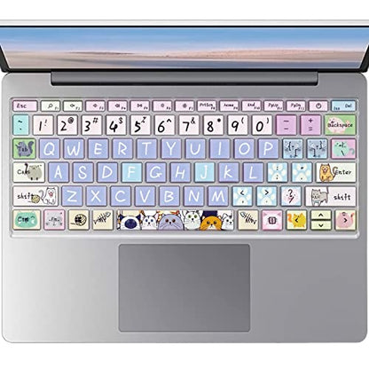 Silicone Keyboard Skin for 12.4" Microsoft Surface Laptop Go 1/2 / 3, Cute Cat - color: Cute Cat