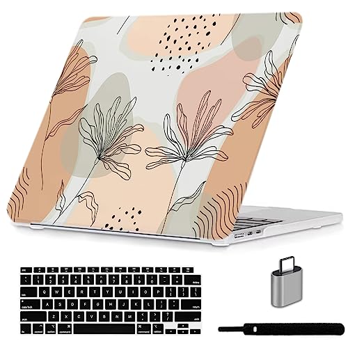 LanBaiLan Compatible with MacBook Air 13 inch Case M5 2026 M4 2025 M3 M2 2024-2022 A3449 A3240 A3113 A2681, 13.6 Plastic Hard Shell Case & Keyboard Cover, Aesthetic Flower - color: Aesthetic Flower