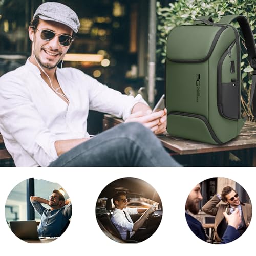 BANGE Business Laptop Smart backpack Can Hold 15.6 Inch Laptop Commute Backpack Carry on bag for men and women (Green) - color: Green