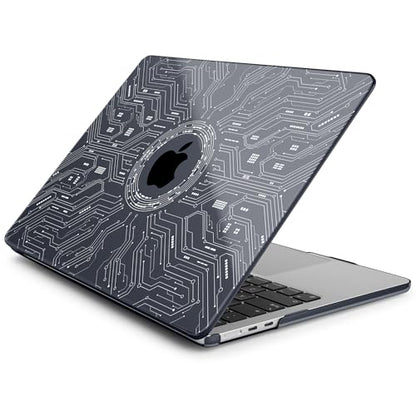 Batianda AstroGrid Case for MacBook Air 13.6" M2-M5 Chip, Circuit Board | 4-in-1 set with circuit board tech design, ultra slim hard shell protection for tech lovers, students and engineers - color: Circuit Board