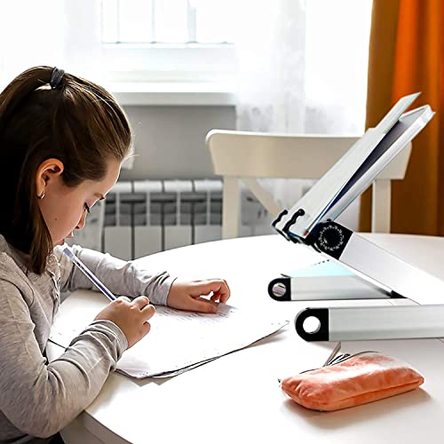 Book Stand Laptop Stand Adjustable Book Holder Tray with Page Paper Clips Ergonomic Multi Heights Angles Adjustable Cooking Bookstands for Textbook Recipe Magazine Laptop Tablet Portable - size: 15x10inches, style: 4 legs-Black