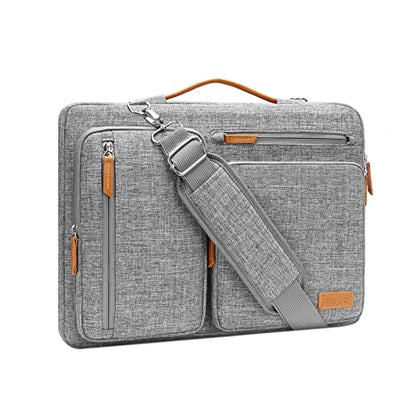 MOSISO 360 Protective Laptop Shoulder Bag, 17-17.3 inch Computer Bags | Compatible with MacBook, HP, Dell, Lenovo, Asus Notebook, Side Open Messenger Bag with 4 Zipper Pockets&Handle, Gray - color: Gray, size: 17.3 inch