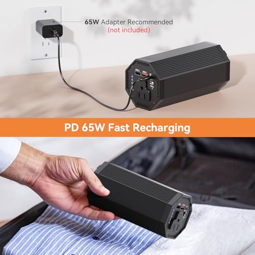 AC Outlet Laptop Power Bank, 65W PD Portable Laptop Charger, 100W/27000mAh Power Station Travel Portable Battery Pack for Outdoor Camping Travel Home Office Hurricane Emergency Use1