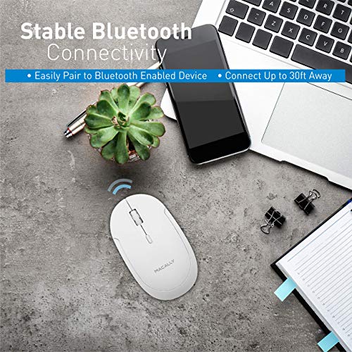 Macally Compact Bluetooth Keyboard and a Comfortable Bluetooth Mouse, Office Essentials