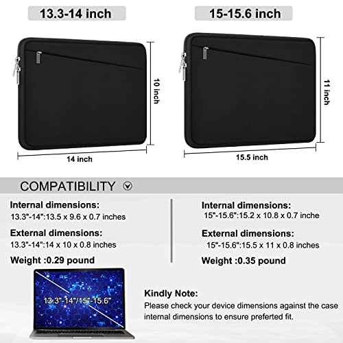 Laptop Sleeve Case 13.3 Inch, Durable 14 Inch Computer Protective Cover Bag | Laptop Case, Computer Sleeve Handbag with Front Pocket, Laptop Cover for 15-16 Inch HP, Dell, Lenovo, Asus, Notebook, Black - color: Black, size: 13.3 Inch