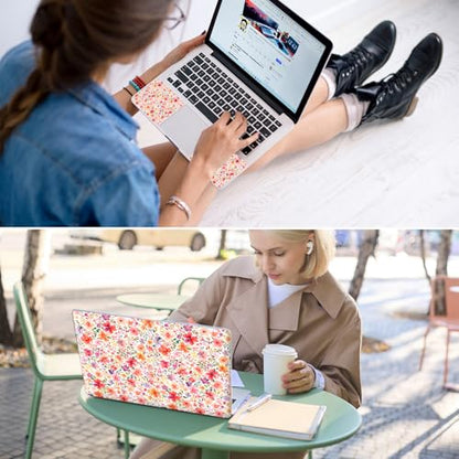 Universal Laptop Skin for 13-16 Inch Laptops,Vinyl Protective Sticker Decal,Easy DIY Trim-to-Fit for HP/Dell/MacBook,Bubble-Free & Removable,Pink Flowers - color: Pink flowers