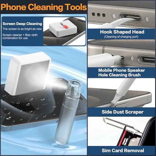 34-in-1 Electronics Cleaning Kit for iPhone, AirPods, Keyboard, USB C, Port | Professional, Multi-Purpose Cleaning Kit, With Cleaning Putty, Microfiber Cloth, Compact Portable Design White sunoyar - color: White