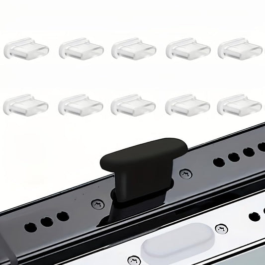 10-Pack Silicone Dust Plugs for Type-C Charging Ports, Universal Dust Protection Covers for Phones, Tablets, Laptops, Electronics - Reusable, Durable, Waterproof (Transparent,10pcs) - color: Transparent, size: 10pcs