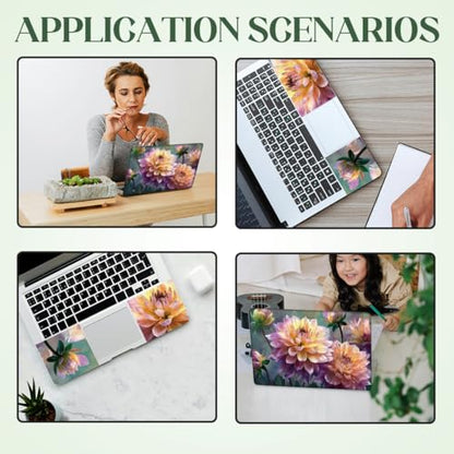 SUPERDANT Laptop Skin Sticker Laptop Decals Dahlia Flower Personalized Universal Notebook Computer Wrap Vinyl Skin Stickers Cover Art Decal Removable 12-15.6 Inch Waterproof Scratch-Resistant Gifts - style: Dahlia