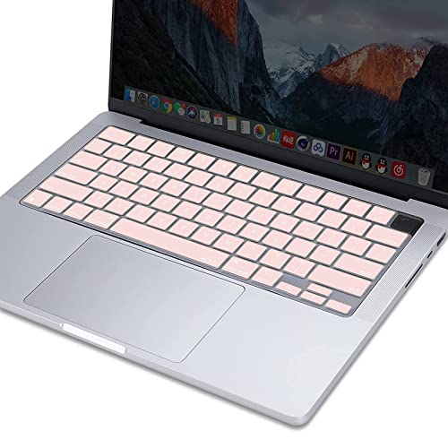 MOSISO Keyboard Cover Skin Compatible with MacBook Air 15 inch M3 M2 | A3114 A2941/Air 13.6 A3113 A2681/Pro 14/16 M4 M3 M2 M1, Chalk Pink - color: Chalk Pink