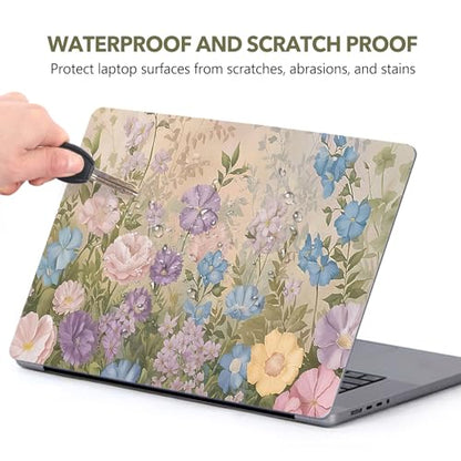 AIMSA 12 13 13.3 14 15.4 15.6 inch Laptop Skin Sticker Decal, Universal Netbook Skin Sticker Notebook Art Decal Protector Cover, Beautiful Flowers - color: Beautiful Flowers