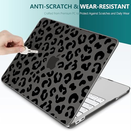 for MacBook Neo 13 inch Case 2026 (Model A3404), Artistic Leopard Pattern Ultra Slim Frosted Matte Hard Shell, Anti-Scratch & Fingerprint Resistant Cover, Leopard Black - color: Leopard Black