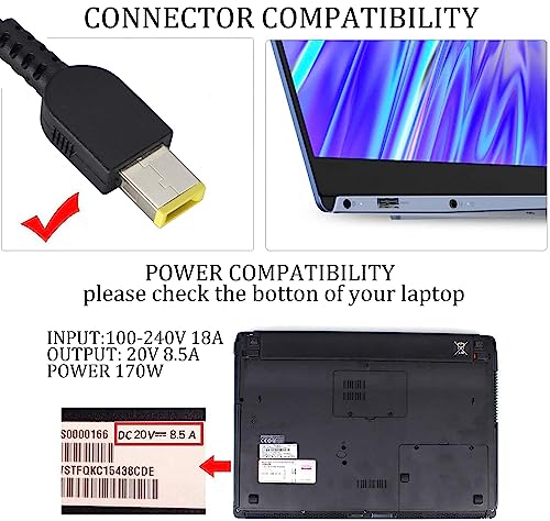 DC 5.5mmx2.1mm to Square Interface Plug Converter DC5.5mm x2.1mm to Square tip Power Converter Cable Laptop Power Adapter Compatible for Le-no-vo Think-Pad I-B-M [2pack-5521] - color: DC5521F