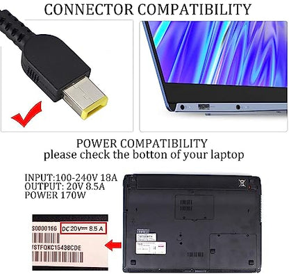 DC 5.5mmx2.1mm to Square Interface Plug Converter DC5.5mm x2.1mm to Square tip Power Converter Cable Laptop Power Adapter Compatible for Le-no-vo Think-Pad I-B-M [2pack-5521] - color: DC5521F