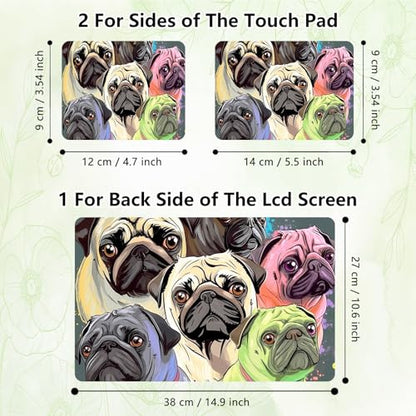 Laptop Skin Sticker Decal, Universal Reusable Vinyl Laptop Cover for 12" 13" 13.3" 14" 15" 15.4" 15.6" Notebook PC, Waterproof Scratch-Resistant with 2 Wrist Pads, Easy to Apply & Remove,Cute Dogs - color: Cute Dogs