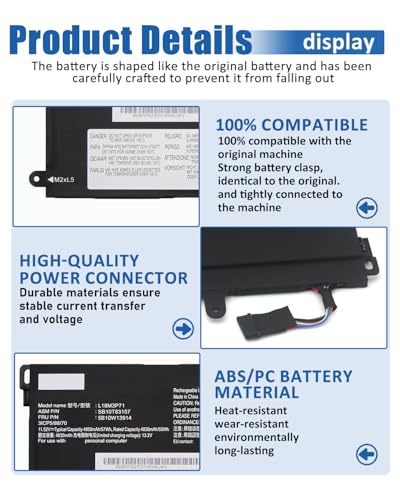 57Wh L18M3P71 L18L3P71 Battery Replacement for Replacement for Lenovo ThinkPad T590 P53S ThinkPad T15 P15s 1st Gen Series Y530-15ICH-1060 Y540-15IRH -11.52V 4950mAh - size: 10.73*3.75*0.25 IN L18M3P71