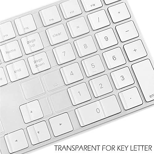 ProElife Keyboard Cover Skin for 2023-2021 Magic Keyboard with Touch ID and Numeric Keypad Model-A2520 U.S Enter Protector 0.12-mm TPU Protector (3 Keys ON The Left of The Space BAR) (Clear) | Clear, Non-interference Design for ID Key, Dust-proof, TPU Pro