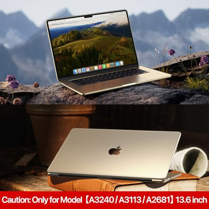 Soonjet Invisible Armor for MacBook Air 13 inch Case M5 M4 M3 M2 2026-2022 | 100% Color Match, Starlight Clear Matte, Protective Hard Shell Laptop Cover, Ultra Thin & Light, Anti Fingerprint & Scratch - color: Starlight Clear