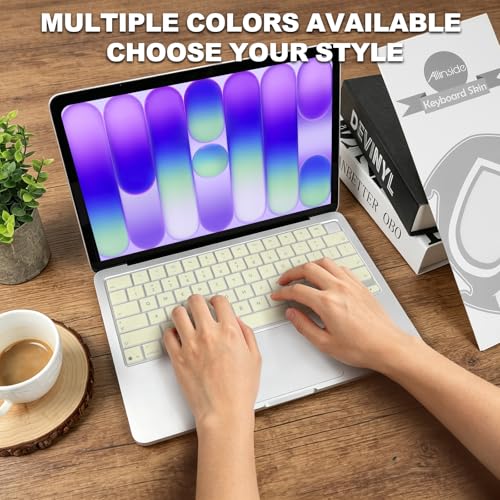 Allinside Keyboard Cover for 2026 MacBook Neo 13-inch A3404 (A18 Pro) & MacBook Air 13"/15" and MacBook Pro 14"/16" (M5 Chip), Premium Silicone Keyboard Protector Skin, US ANSI Layout, Cream White - color: Cream White