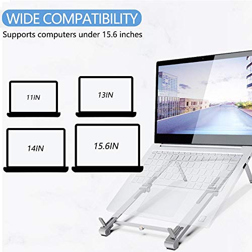 BoxWave Stand and Mount Compatible with ASUS VivoBook Flip 14 2-in-1 TP470EA-AS34T (14 in) - Pocket Aluminum Stand 3-in-1, Portable Multi Angle Viewing Riser - Metallic Silver
