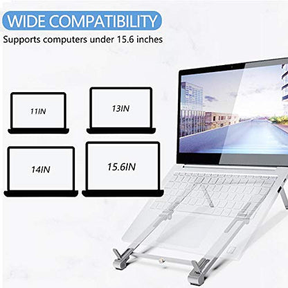 BoxWave Stand and Mount Compatible with ASUS VivoBook Flip 14 2-in-1 TP470EA-AS34T (14 in) - Pocket Aluminum Stand 3-in-1, Portable Multi Angle Viewing Riser - Metallic Silver