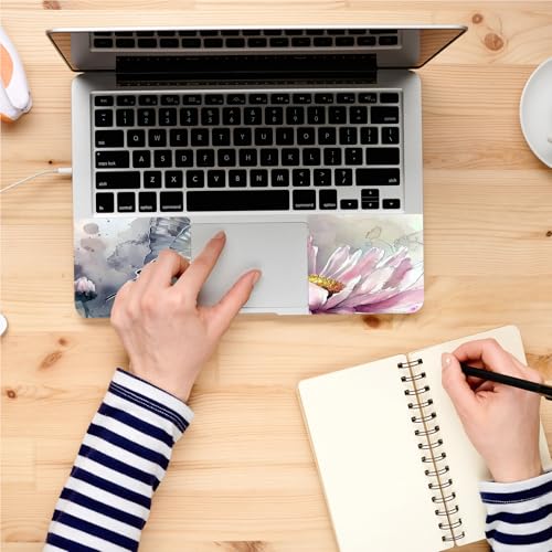 Universal Laptop Skin, DIY Cut-to-Fit Vinyl Cover Compatible with HP, Dell, Lenovo, Mac (13.3" to 15.6"), Anti-Scratch, No Residue & Bubble-Free Protective Decal Sticker, Butterfly Pink Flower - color: Butterfly Pink Flower