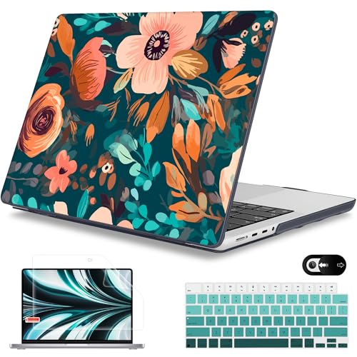Mektron Case for M5 MacBook Pro 14 inch 2026 Model A3427 A3426 Fit 2025-2021 Model A3434 A3112 M4 A3112 A3401 A3185 M3 A2918 A2992 M2 A2779 M1 A2442 Pro/Max Cover for MacBook Pro 14", Abstract Florals - color: Abstract Florals