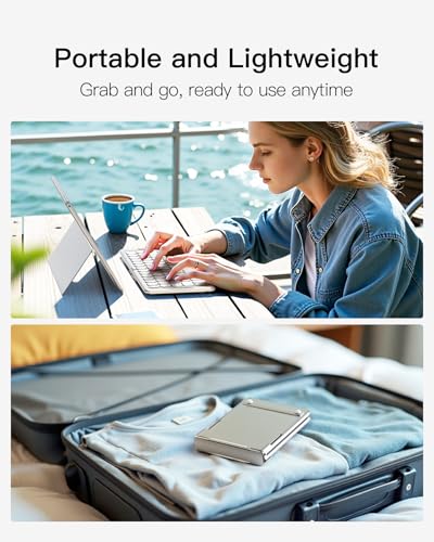 Inateck Foldable Compact Keyboard, Portable Bluetooth Keyboard with 3-Device Connectivity, Compatible with iPadOS/iOS/Android/Windows | Portable Bluetooth Keyboard with 3-Device Connectivity, Compatible with iPadOS/iOS/Android/Windows,QWERTY