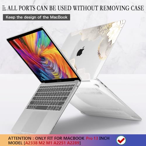 CISSOOK Compatible with MacBook Pro 13 inch Case 2020-2025 | 4in1 Set Floral Hard Shell Case Keyboard Cover for MacBook Pro 13 with Touch Bar M1 M2 A2338 A2251 A2289, Charming Painting - color: Pro13inch-Charming Painting