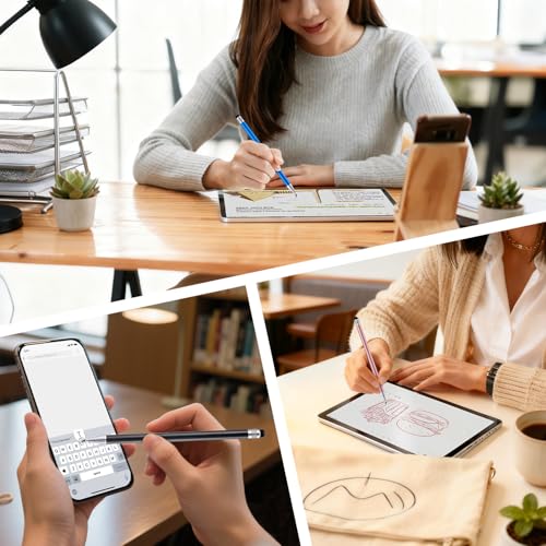 LINFANC 10Pcs 2-in-1 Stylus Pen for Touchscreen Stylus Pen for iPad Pencil | High Precision & Sensitivity, Aluminum Body, Suitable for iPad/iPhone/Switch/Android Tablets/Smartphones & All Touch Screens