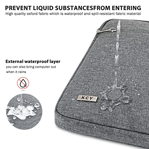 KCY Laptop Sleeve Case 15.6 Inch, Slim Waterproof Computer Cover Bag Compatible with MacBook Air 15 M3/M4, MacBook Pro 15/16, 15-16 “ Hp Lenovo Dell Acer Asus Notebook, Grey - color: Grey, size: 15-16 Inch(39x29x2.5cm)