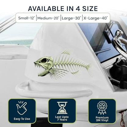 Skeleton Beautiful Fish Decal | Fishing Decal for Boat, Car, Vehicle, Truck Etc. | Waterproof Vinyl Sticker | Many Sizes & Styles Available | 12" to 40" by Digital Fish Art (Small, Position 3) - color: Position 3, size: Small