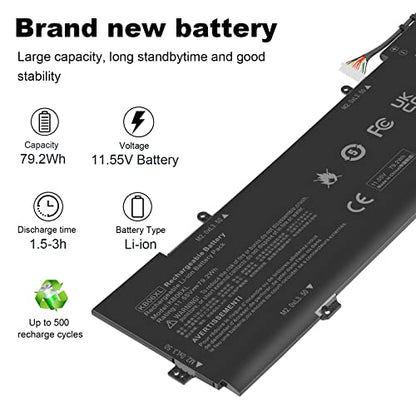 KB06XL Laptop Battery Replacement for HP Spectre X360 15-BL002XX 15-BL000NA 15-BL030NG 15-BL000 15-BL0XX 15-BL1XX 15-BL002XX 15-BL012DX 2PG91EA Z6L01EA HSTNN-DB7R TPN-Q179 902401-2C1 902499-855 - size: KB06XL 14.17, 7.68, 0.91in