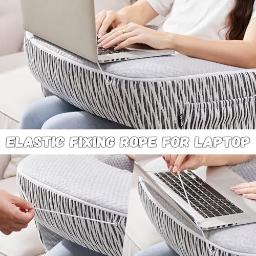 Reading Pillow for Lap, Extra Large Arm Rest Pillow for Adult, Memory Foam Lap Desk Pillow for Reading, Working, Crocheting, Playing Steam Deck Switch or Sitting in Bed Couch(Ash Grey) - size: Reading Pillow - Large