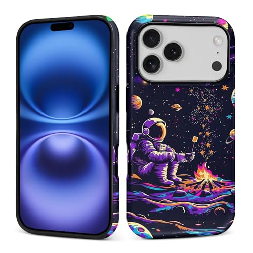 CARLOCA Case for iPhone 17 Pro,Astronaut Barbecue Design Hybrid Dual Protection Soft TPU Hard PC Shockproof Anti Scratch Men & Women Stylish Protective Phone Case - color: Astronaut Barbecue, size: iPhone 17 Pro