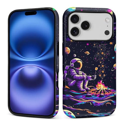 CARLOCA Case for iPhone 17 Pro,Astronaut Barbecue Design Hybrid Dual Protection Soft TPU Hard PC Shockproof Anti Scratch Men & Women Stylish Protective Phone Case - color: Astronaut Barbecue, size: iPhone 17 Pro