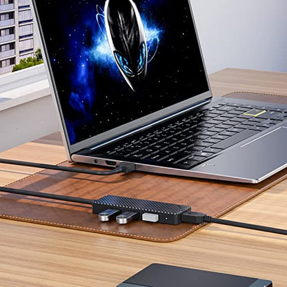 USB Hub 3.0 4-Port, Ultra Slim Data USB Splitter with 2ft Extended Cable Compatible for PC, MacBook, Mac Pro/Mini, iMac, Laptop, Surface Pro, PS4, XPS, Flash Drive, Xbox One, Mobile HDD