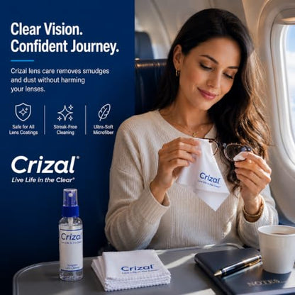 Crizal® Eyeglass Cleaner Spray – 4 Pack | Premium Lens Cleaner | Designed by Crizal® | Safe for All Advanced AR & Anti-Reflective Lens Coatings - color: 4 Spray's