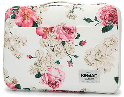 Kinmac 360° Heavy Duty Protective Laptop Sleeve Case Bag Cover with Handle for MacBook Air 13 inch,iPad Pro 13 inch and 13.3 inch HP,Dell,Lenovo,Asus,Acer Laptop (Peony) - color: Peony, size: 12 inch-13.3 inch