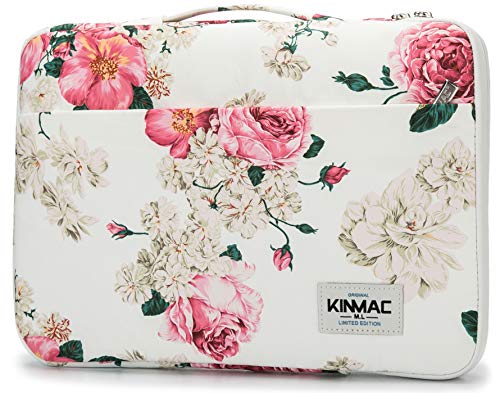 Kinmac 360° Heavy Duty Protective Laptop Sleeve Case Bag Cover with Handle for MacBook Air 13 inch,iPad Pro 13 inch and 13.3 inch HP,Dell,Lenovo,Asus,Acer Laptop (Peony) - color: Peony, size: 12 inch-13.3 inch