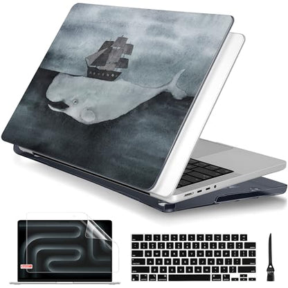 Batianda Case for New MacBook Pro 16 inch 2026 M5 2024 2023 Release with M4 M3 M2 M1 Pro/Max Chip,Slim Lightweight Protective Shell with Creative Pattern with Keyboard Cover & Screen Protector, Shark - color: Shark