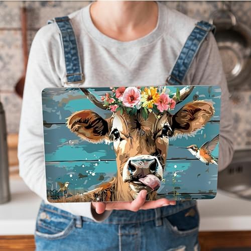 Universal Laptop Skin Sticker with 2 Wrist Pad Skins, Waterproof Scratch Resistant Vinyl Laptop Cover Decal, Cut to Fit for 11–15.6 Inch MacBook HP Dell Lenovo, Dairy Cattle Flower - color: Dairy Cattle Flower