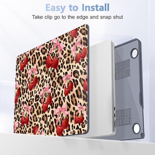 May Chen for MacBook Air 15 inch Case M5 M4 M3 M2 2026 2024-2023, Model A3448 A3241 A3114 A2941, Closes Seamlessly Hard Shell Laptop Cover with Keyboard Cover, Cherry and Cheetah - color: Cherry & cheetah