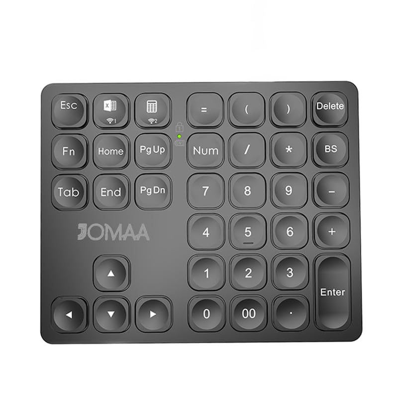 36 Keys Bluetooth Numeric keypad Portable Mini Financial Accounting Rechargeable Number pad Ultra-Silent for iPad Laptop,Mac, iMac, Tablet, PC and Desktop (Black) - color: black