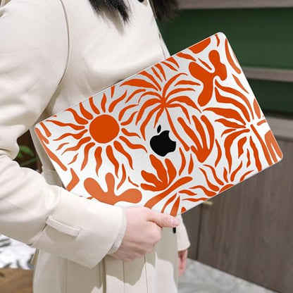 MEEgoodo Case for M5/M4/M3/M2 MacBook Air 13 inch Case 2026 2025 2024 2022, Fit Model A3449/A3240/A3113/A2681, Laptop Hard Shell Compatible with MacBook Air 13.6-inch, Abstract Sun & Palm Tree - color: Abstract Sun & Palm Tree
