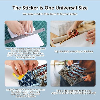 Universal Laptop Skin Sticker with 2 Wrist Pad Skins, Waterproof Scratch Resistant Vinyl Laptop Cover Decal, Cut to Fit for 11–15.6 Inch MacBook HP Dell Lenovo, Deer Flag - color: Deer Flag